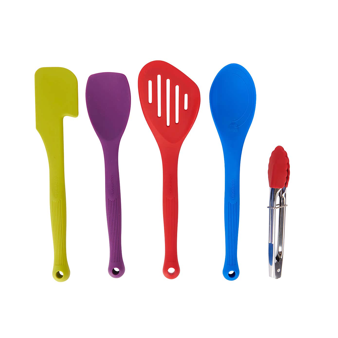 Colourworks 5 Piece Colourful Silicone Bright Kitchen Utensil Set