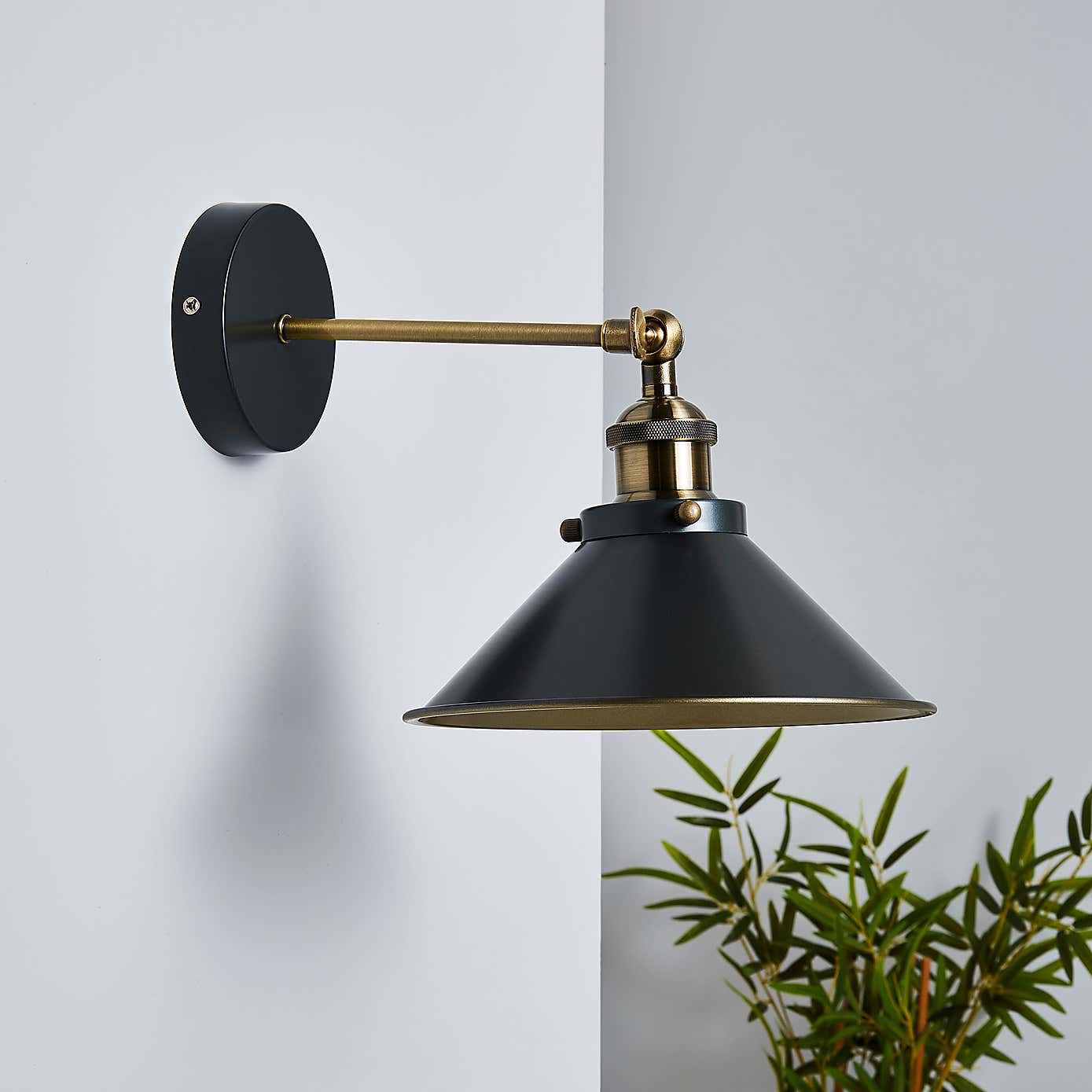 Logan Grey Industrial Wall Light Twin Pack