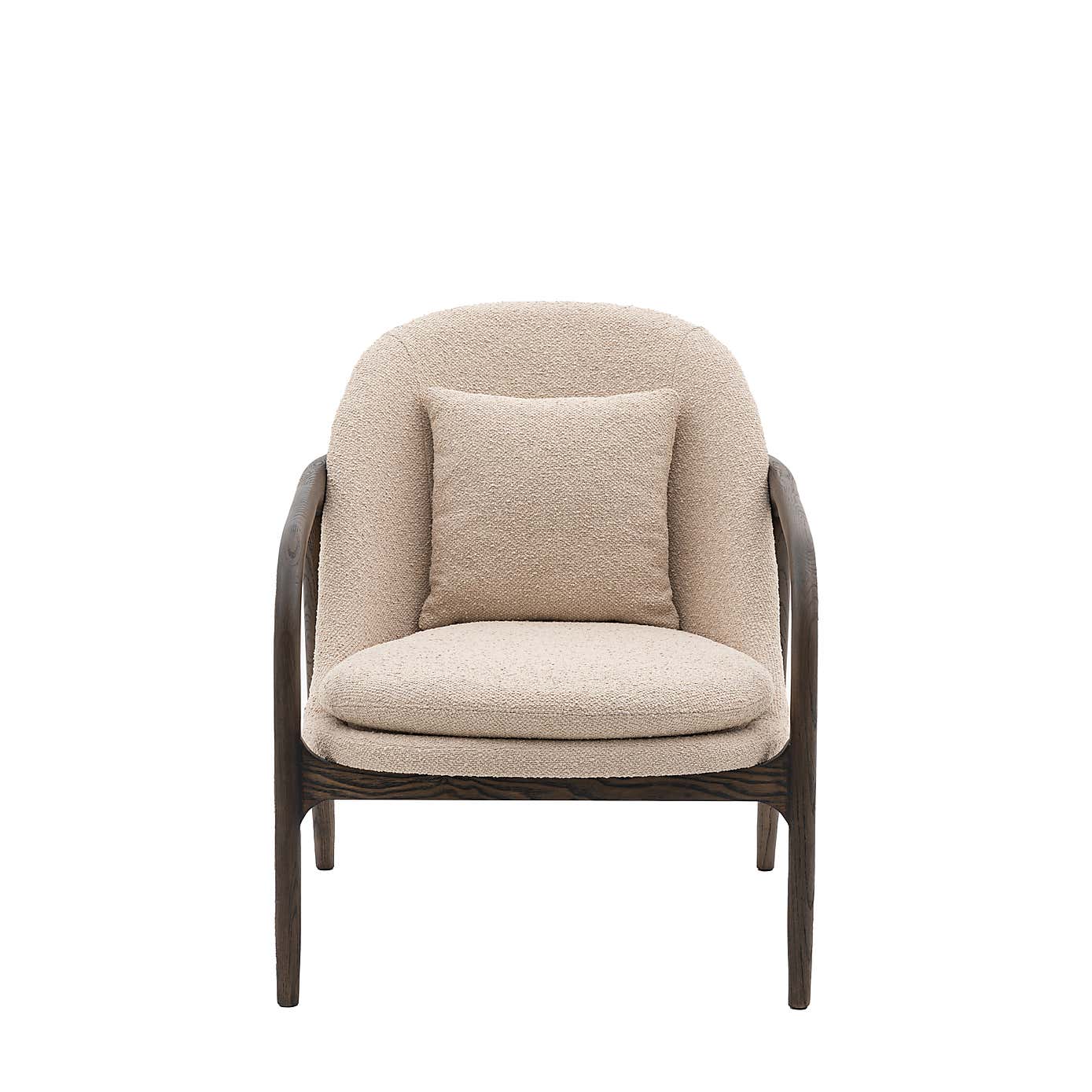 Aurora Fabric Wooden Arm Accent Chair