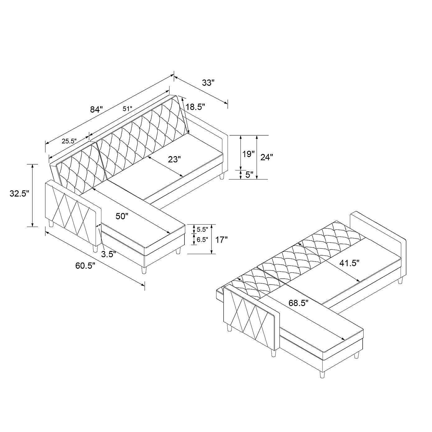 Cosmo Liberty Velvet Futon