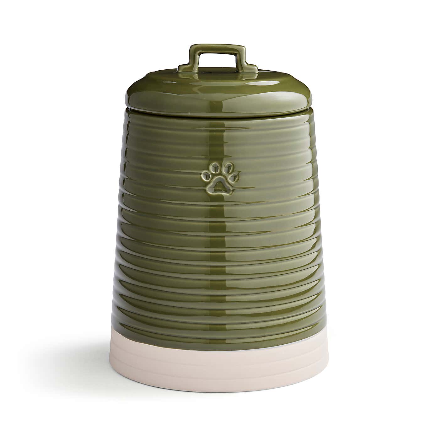 Olive Glaze Pet Treat Jar