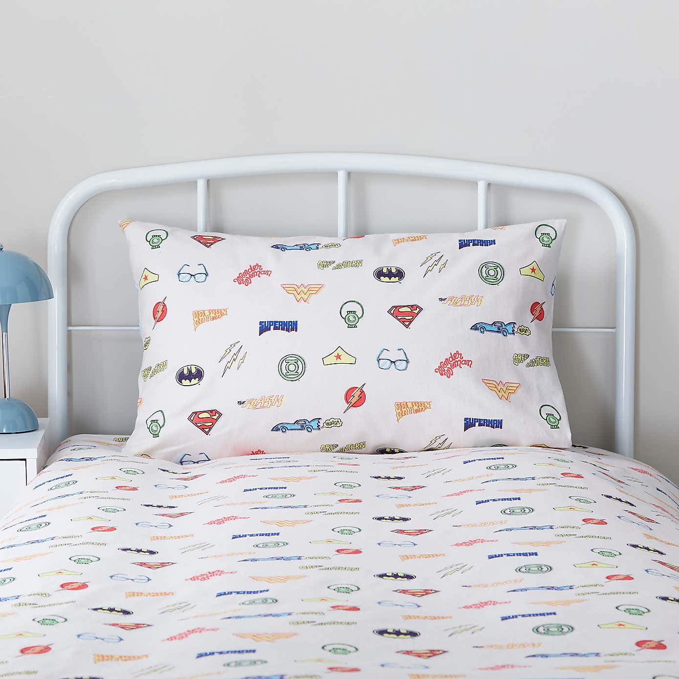 Justice League Brushed Cotton Single Duvet Cover and Pillowcase Set