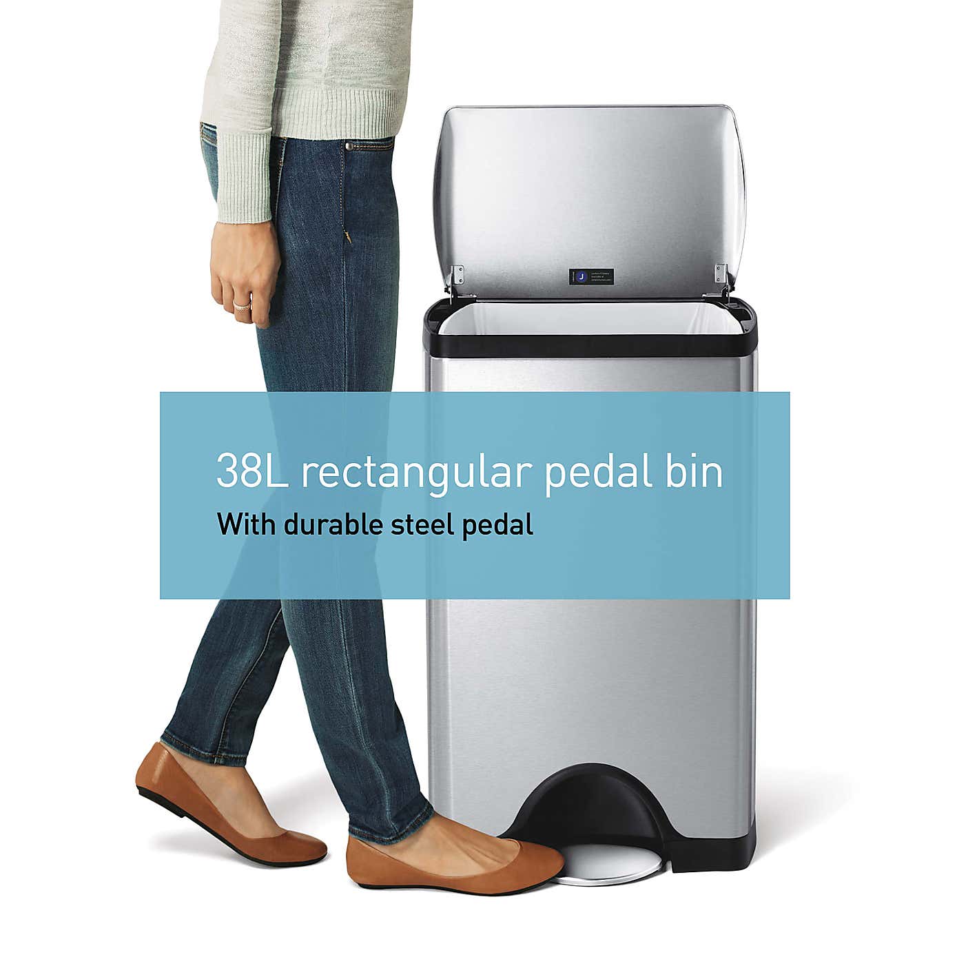 simplehuman 38 Litre Rectangular Pedal Bin