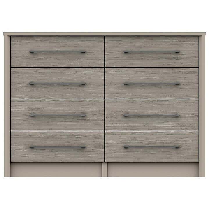 Dolan Grey Oak Effect 8 Drawer Wide Chest