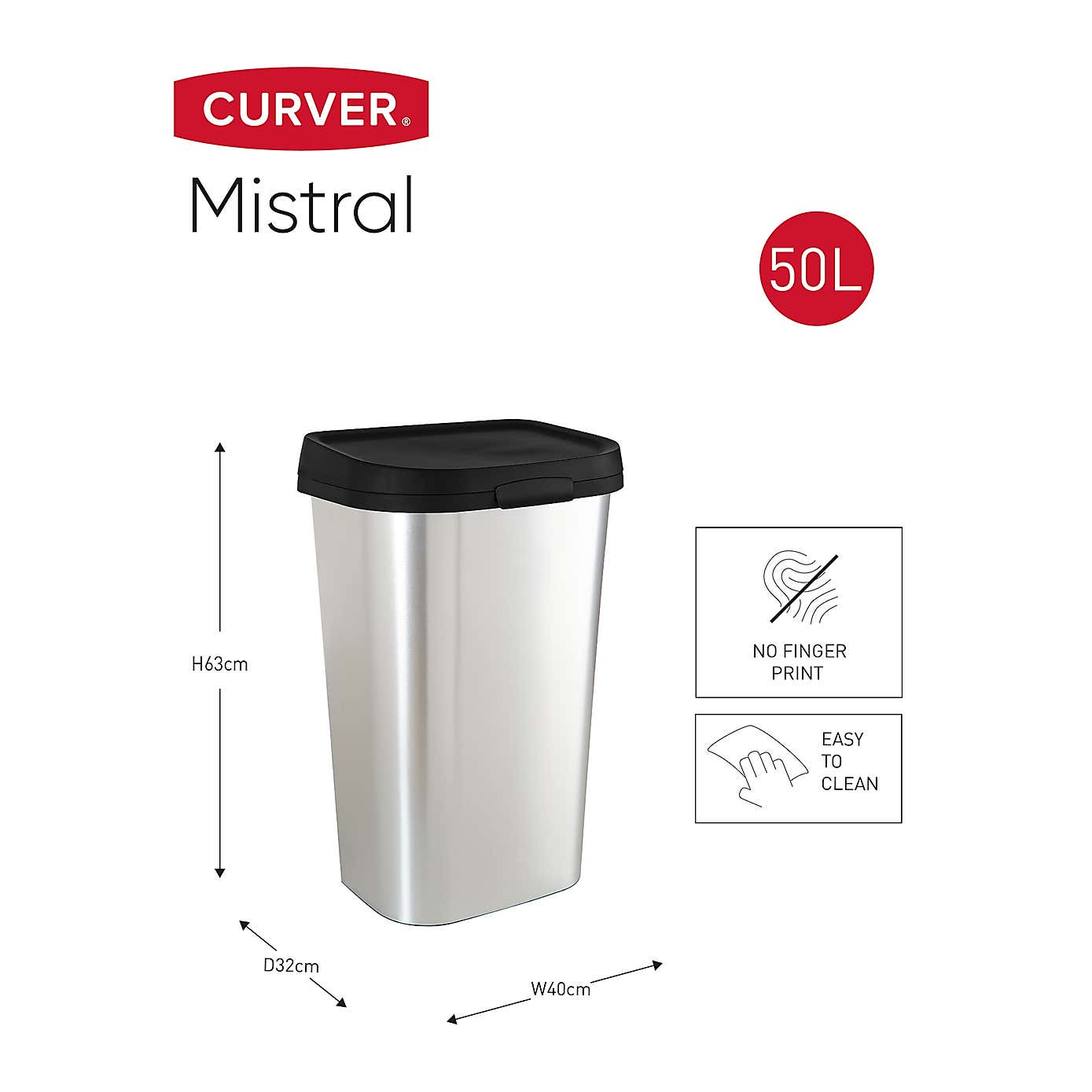 Curver 50L Mistral Bin