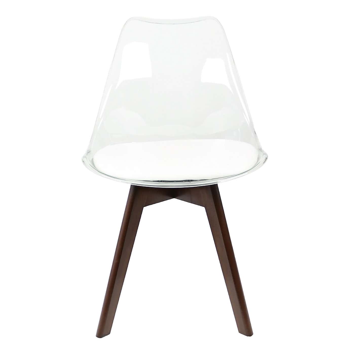 Fusion Living Soho Clear Plastic Dining Chair with Squared Legs