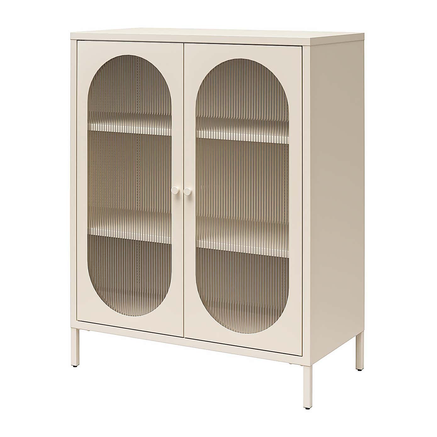 Luna Small Fluted Sideboard, Glass
