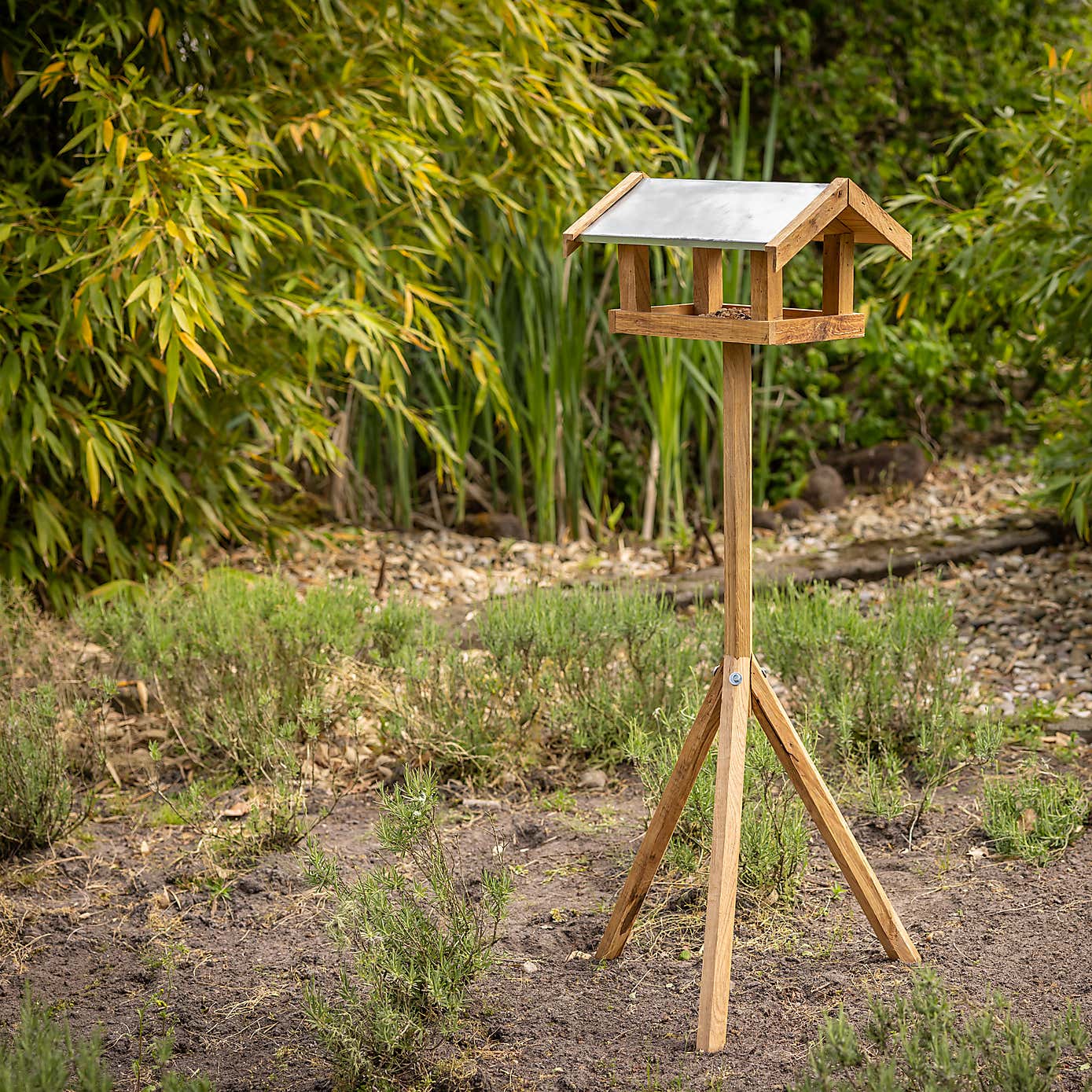 Fallen Fruits Rectangular Oak Bird Table