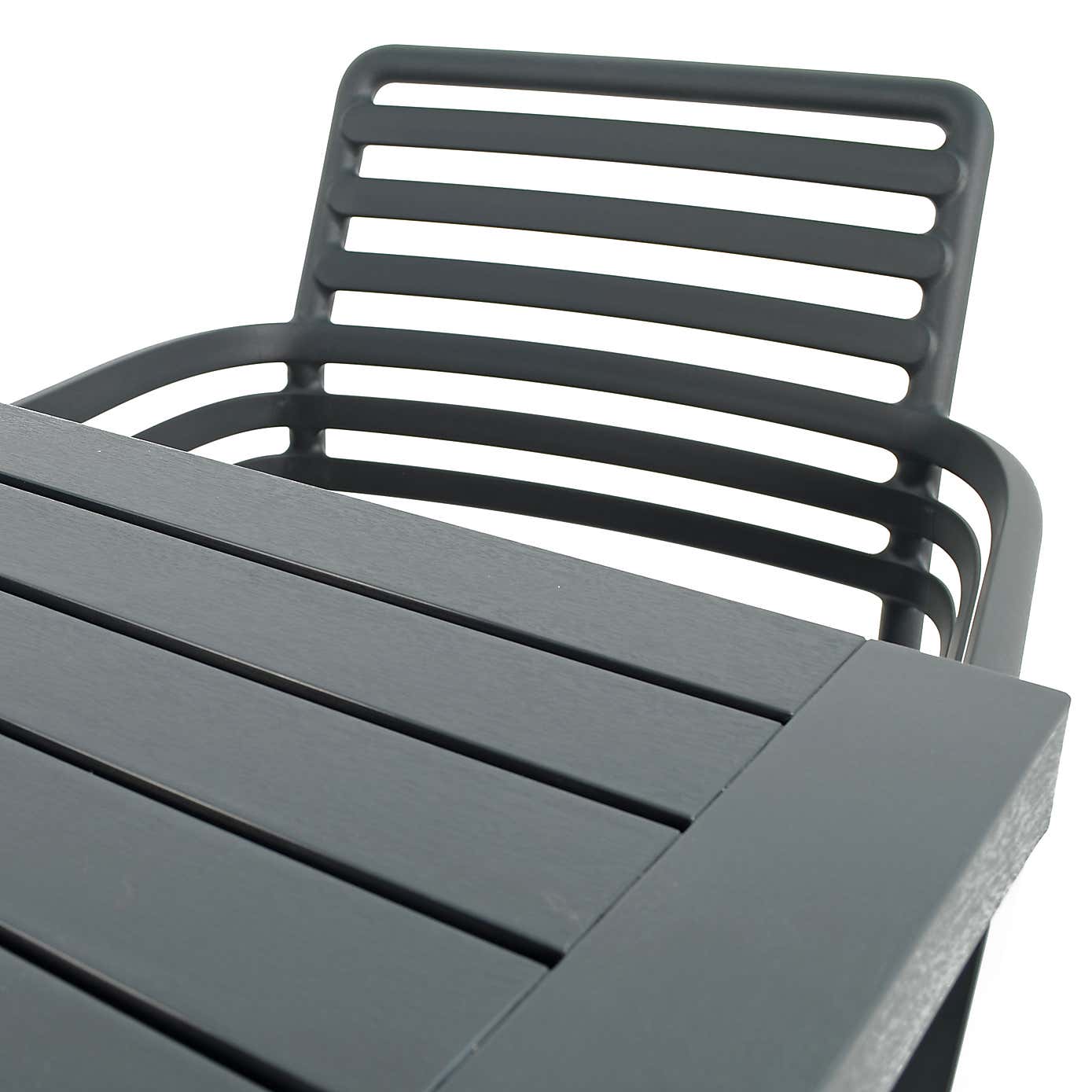 Cube Dining Table with 6 Doga Chair Set Anthracite