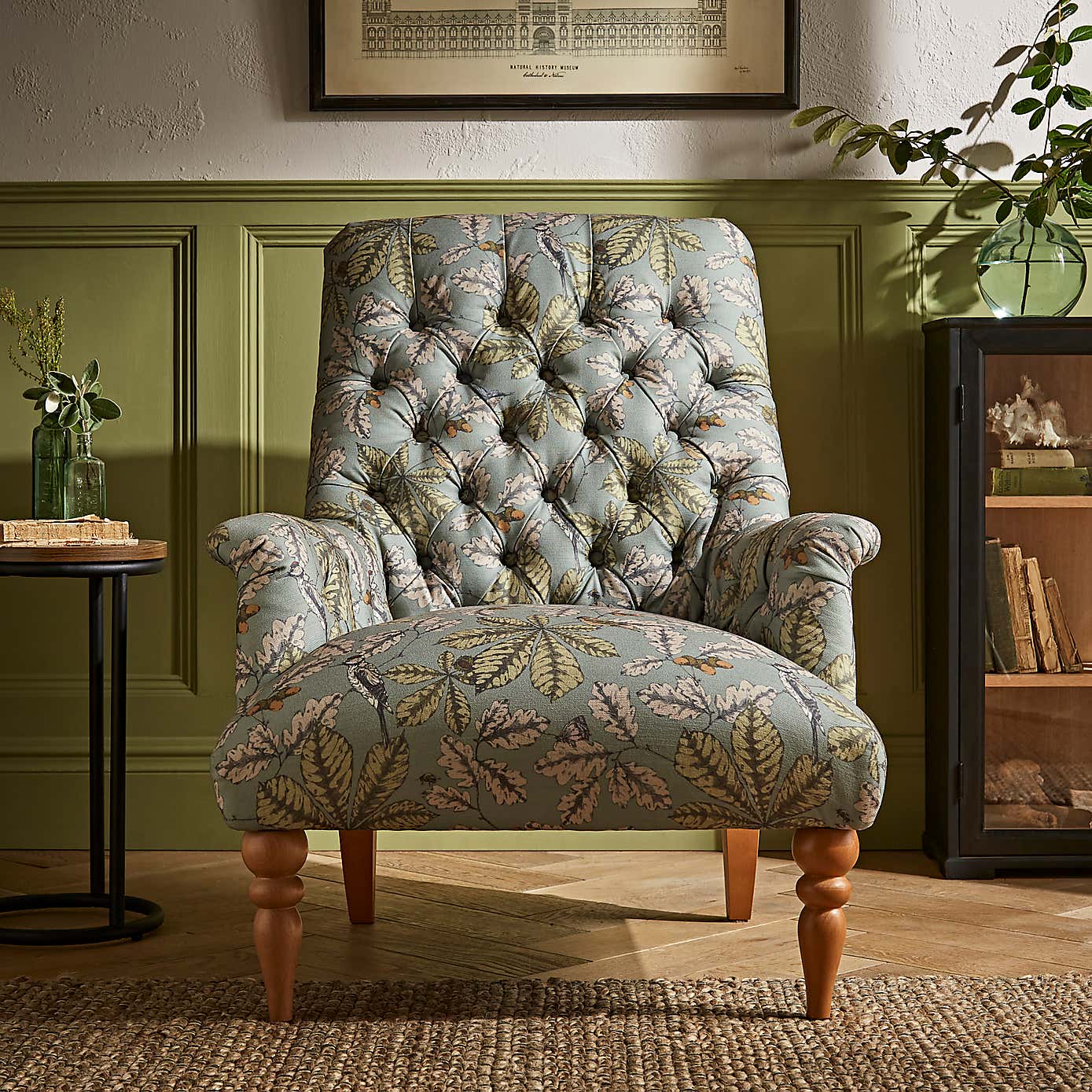 Bibury Button Back Chair Arboretum Print