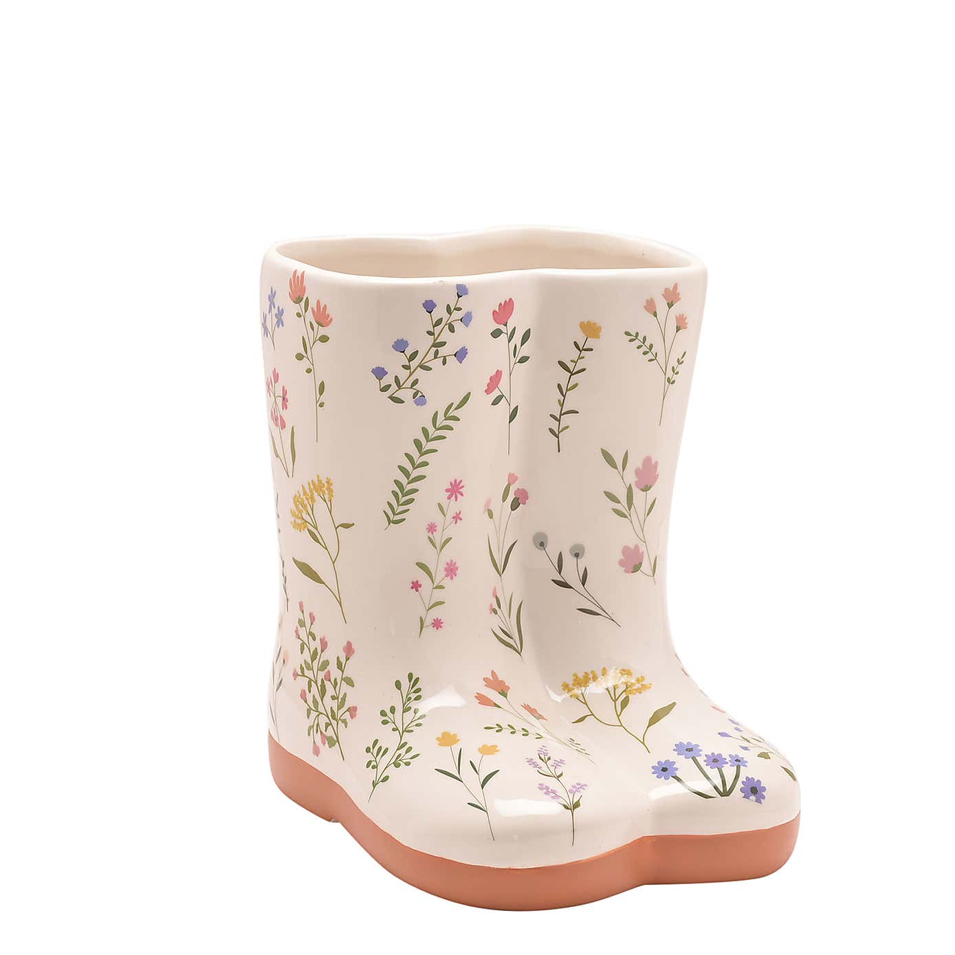 The Cottage Garden Floral Ceramic Welly Vase