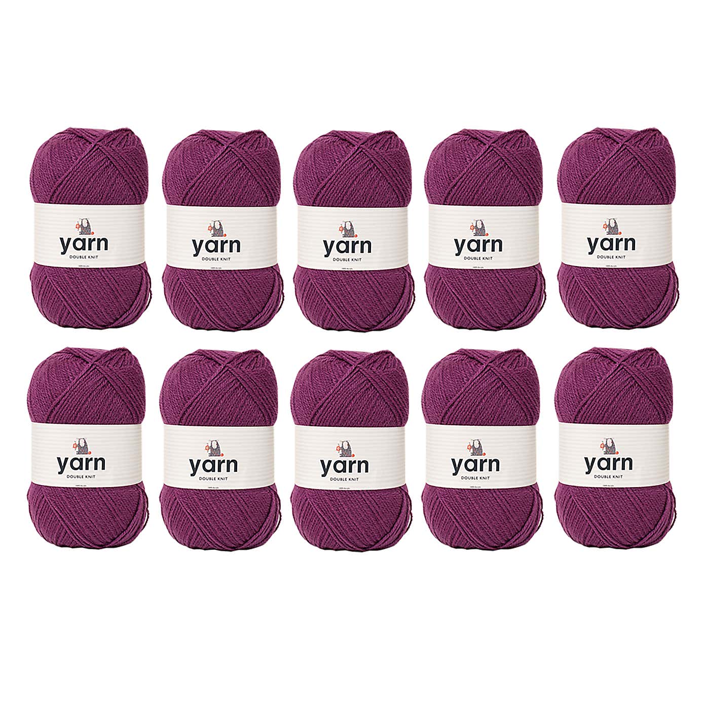 Pack of 10 DK Yarn 100g Balls