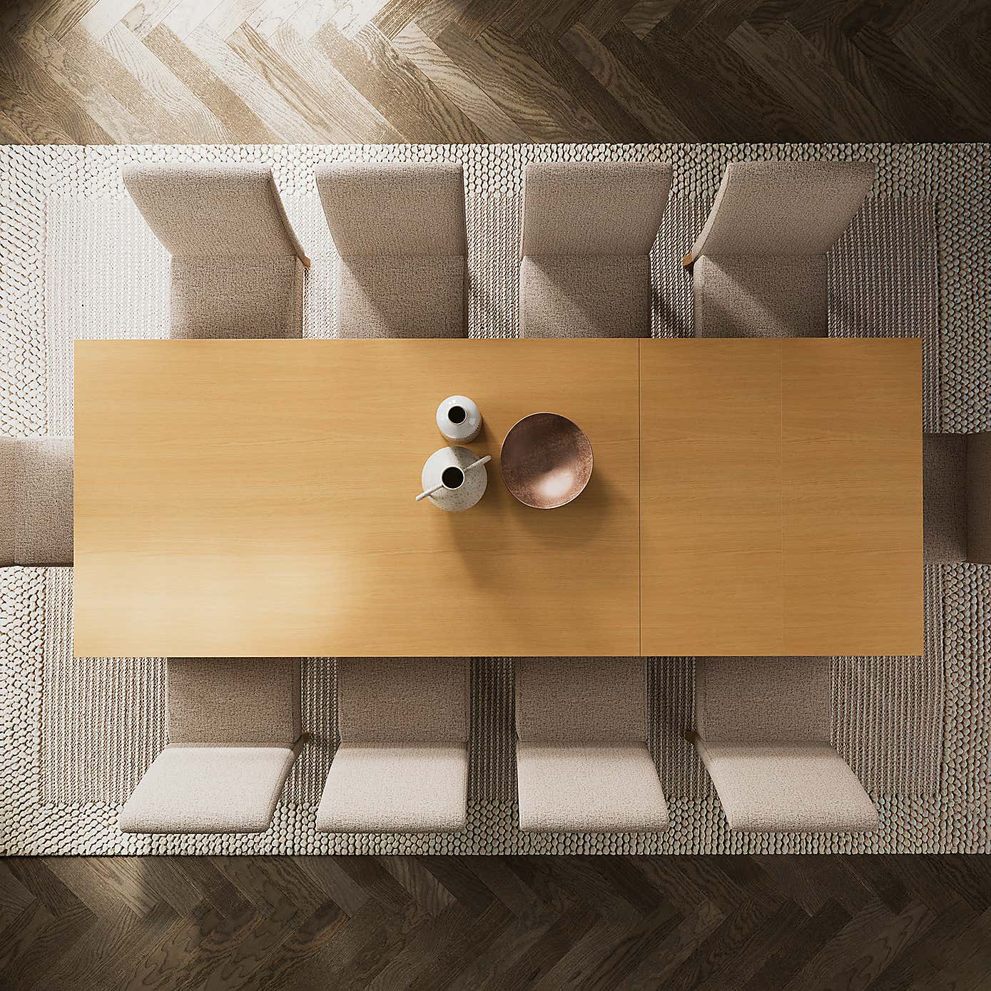 Harlington 8-10 Seater Extendable Dining Table, Oak