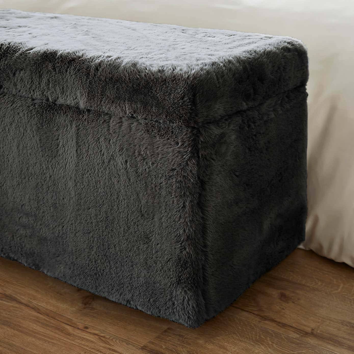 Elysia End of Bed Ottoman, Faux Fur