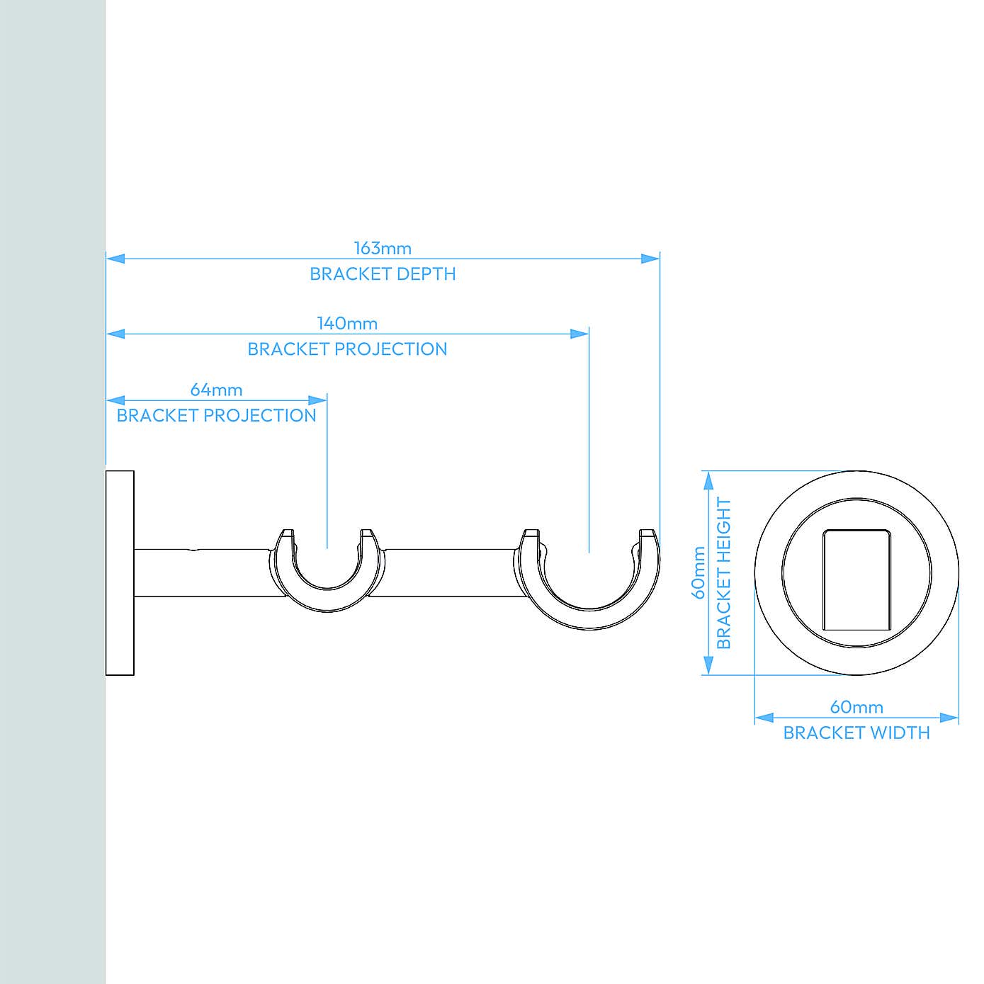 Ashton Double Layer Extendable Metal Curtain Pole
