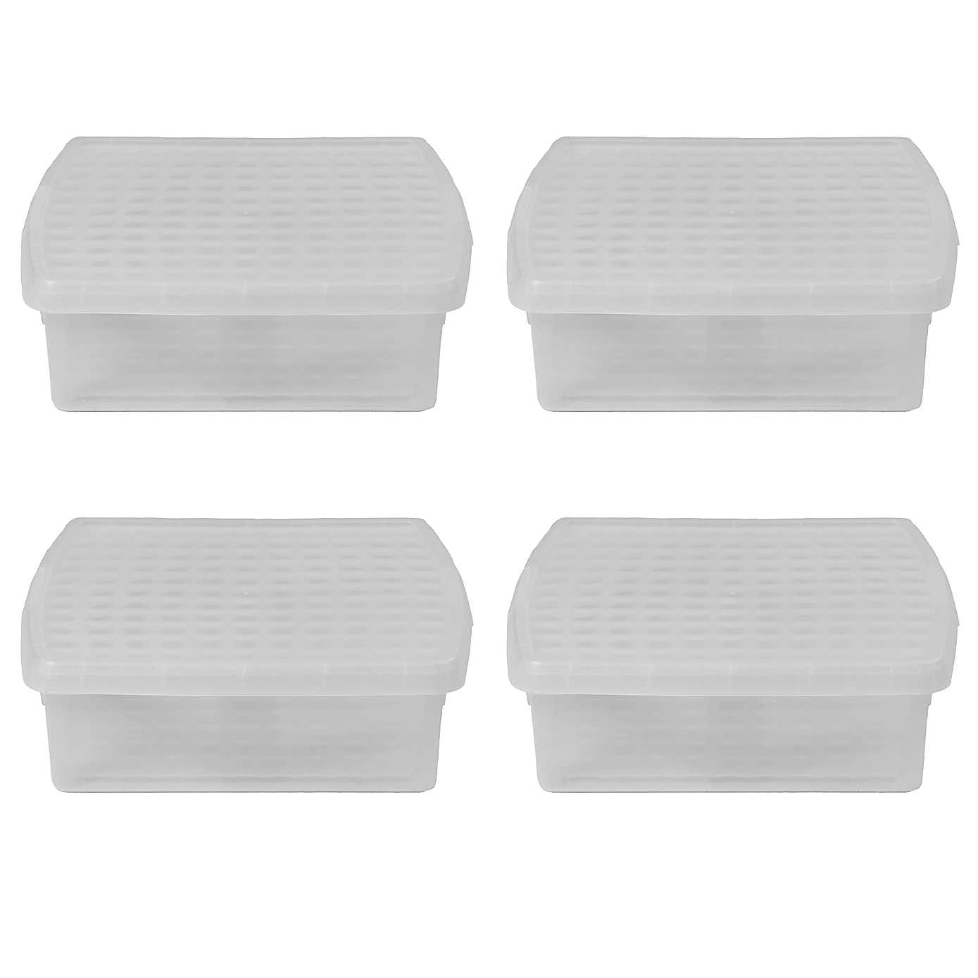 Wham Clip Pack of 4 Square Storage Boxes With Lids