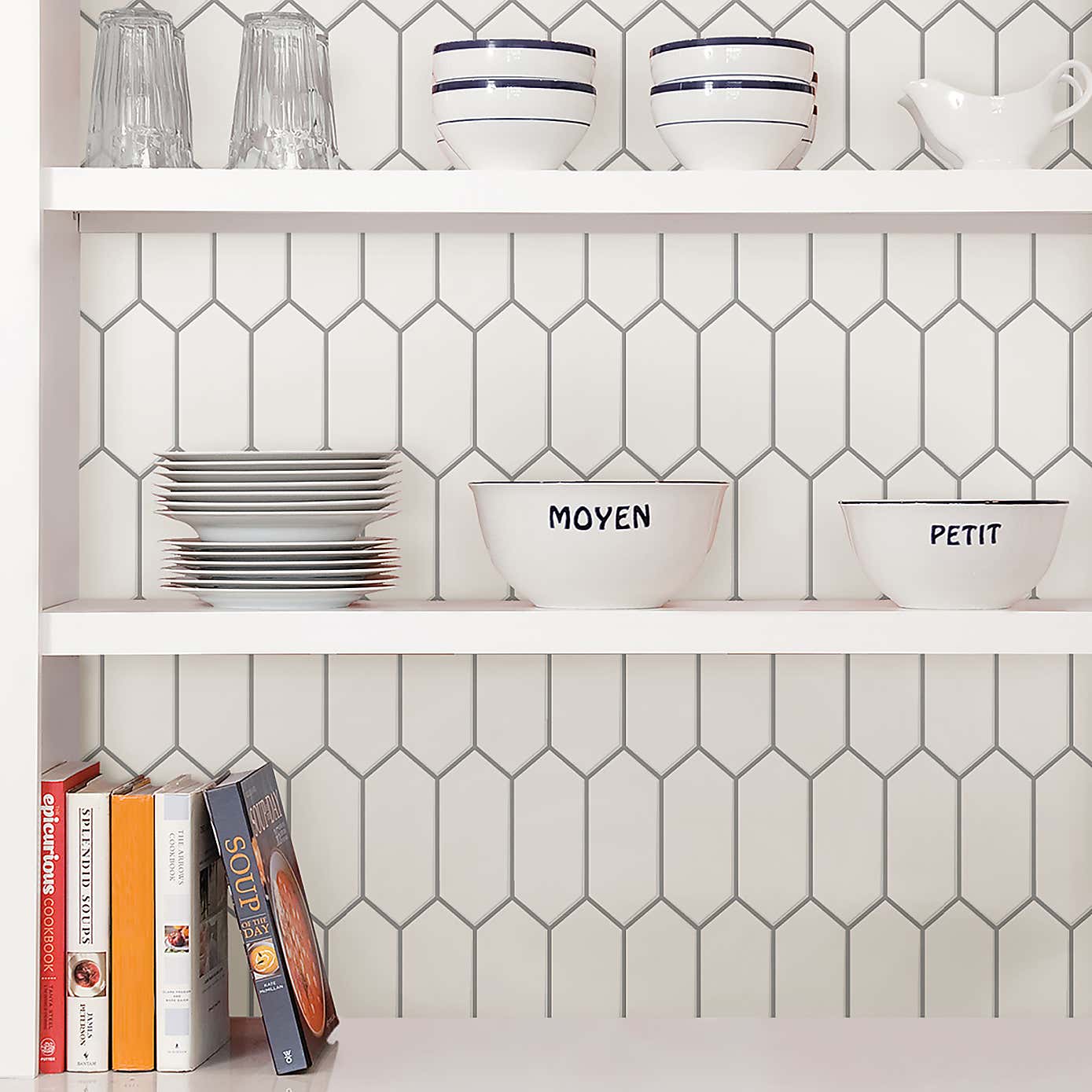 InHome Self Adhesive Backsplash White Tiles