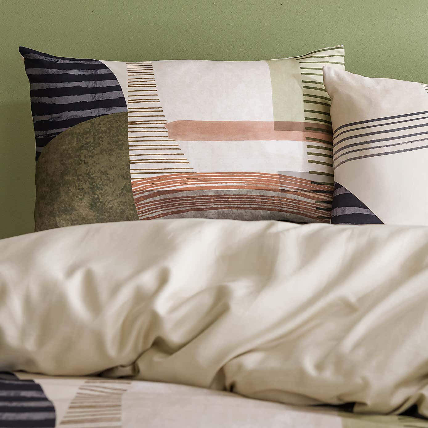 Lukas Geometric Cotton Duvet Cover & Pillowcase Set