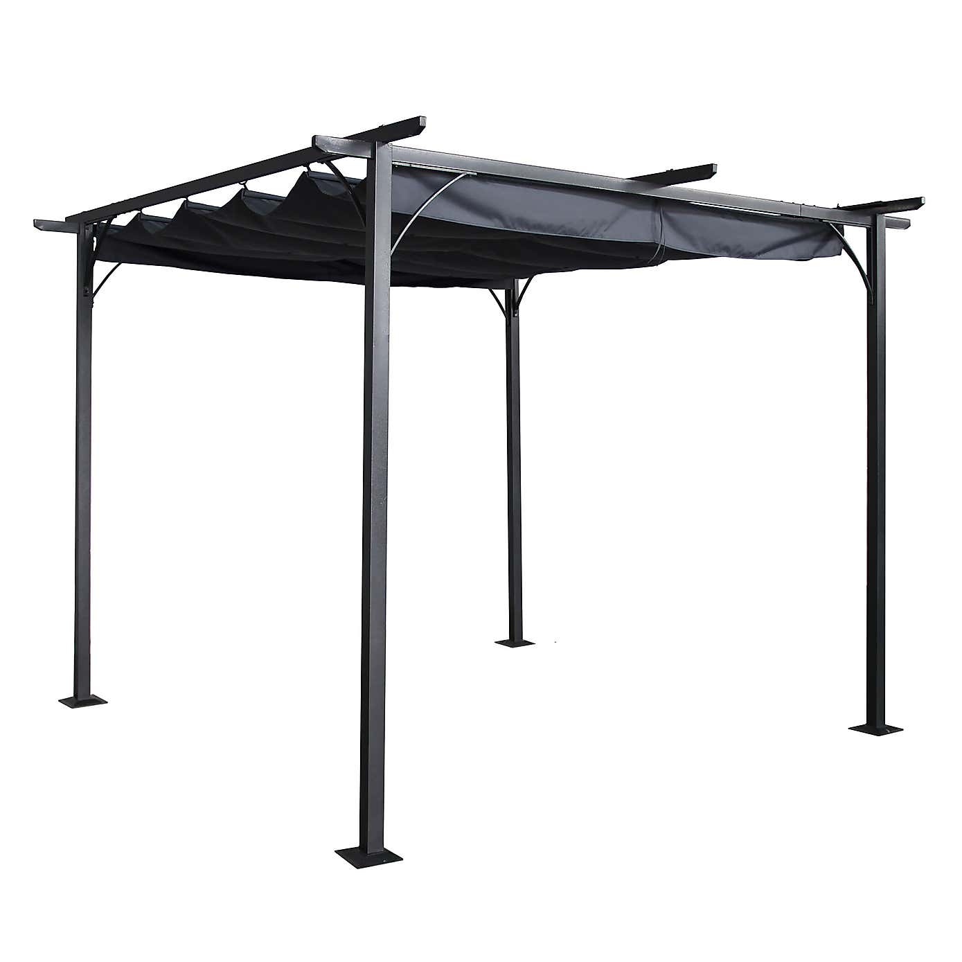 Prague 3.5m x 3.5m Grey Pergola