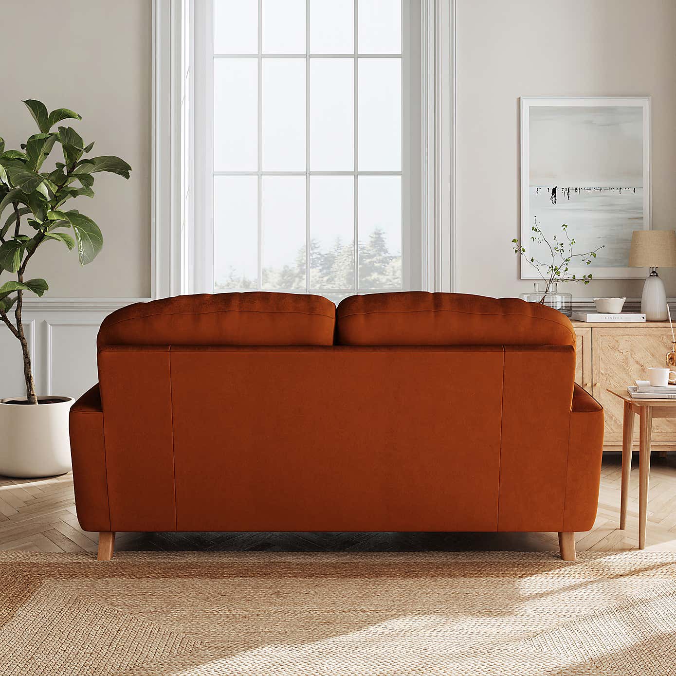 Martha Matte Plush Velvet 2 Seater Sofa