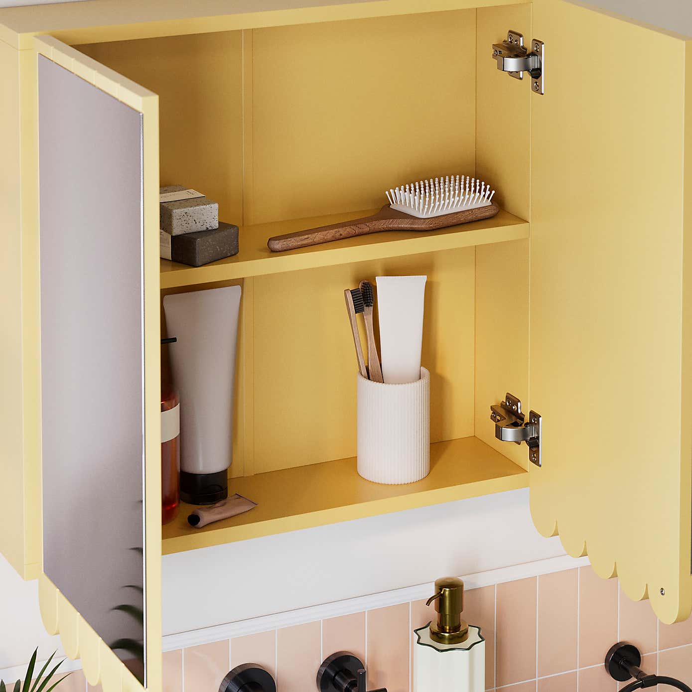 Scallop Mirror Wall Cabinet