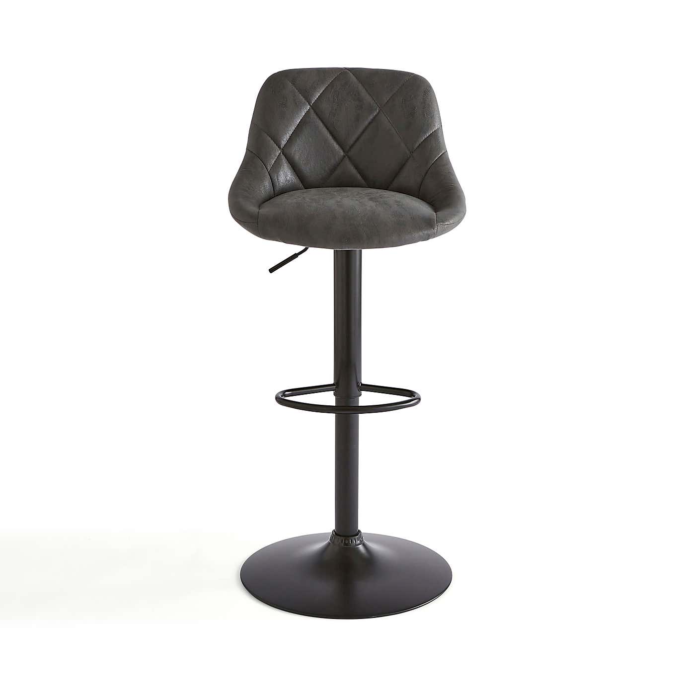 Noah Faux Suede Height Adjustable Bar Stool
