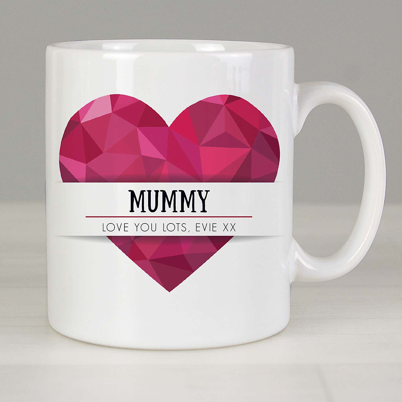 Personalised Geometric Heart Mug