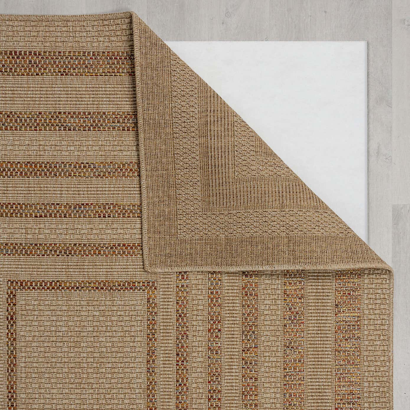 Stripe Border Indoor Outdoor Rectangle Rug