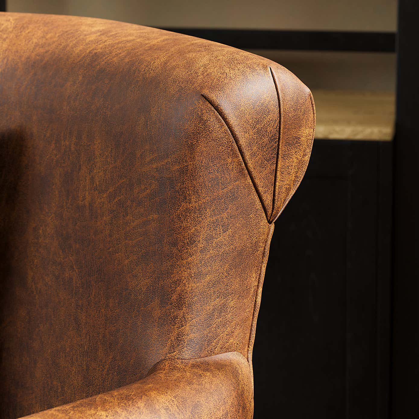 Alba Relaxed Faux Leather Occasional Armchair, Tan