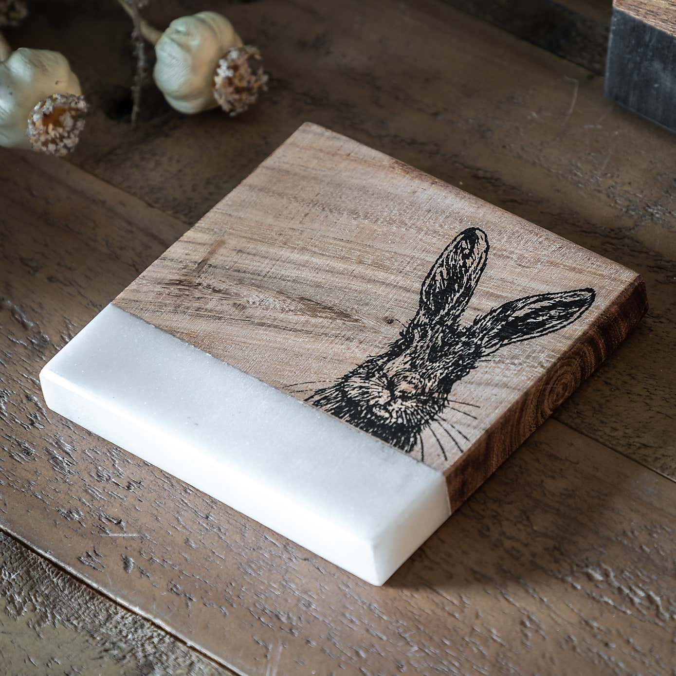 Set of 4 Marble Hare Coasters