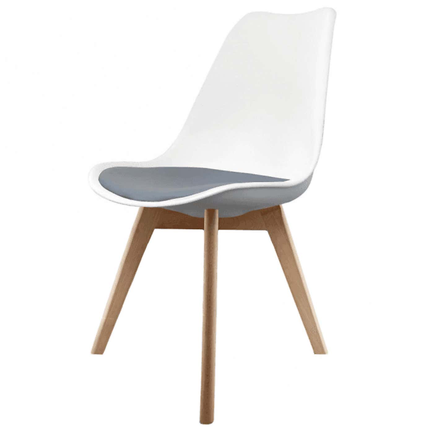 Fusion Living Soho White Plastic Dining Chair with Squared Legs