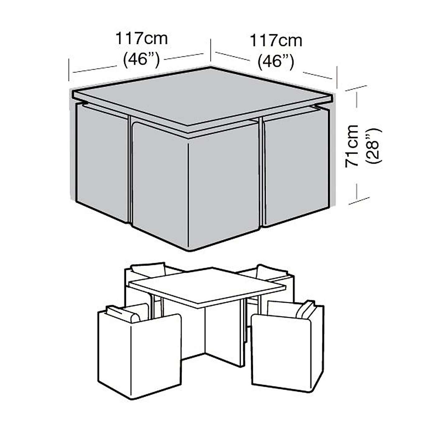 Worth Gardening Black 4 Seat Cube Furniture Set Cover