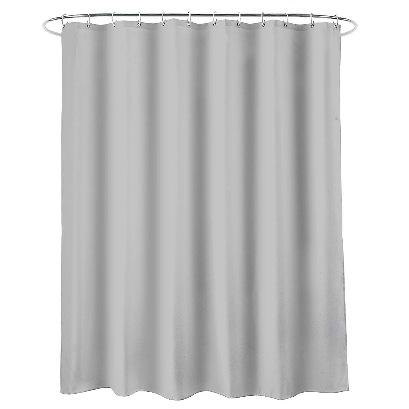 Silver Extra Long Shower Curtain