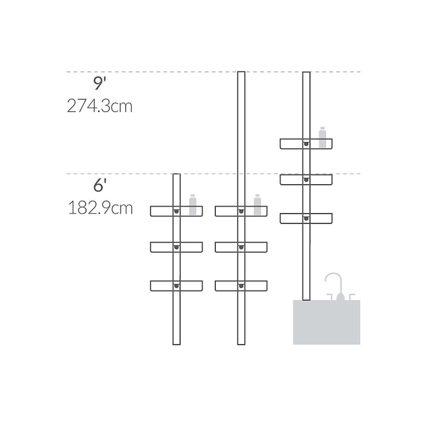 simplehuman Tension Pole Shower Caddy