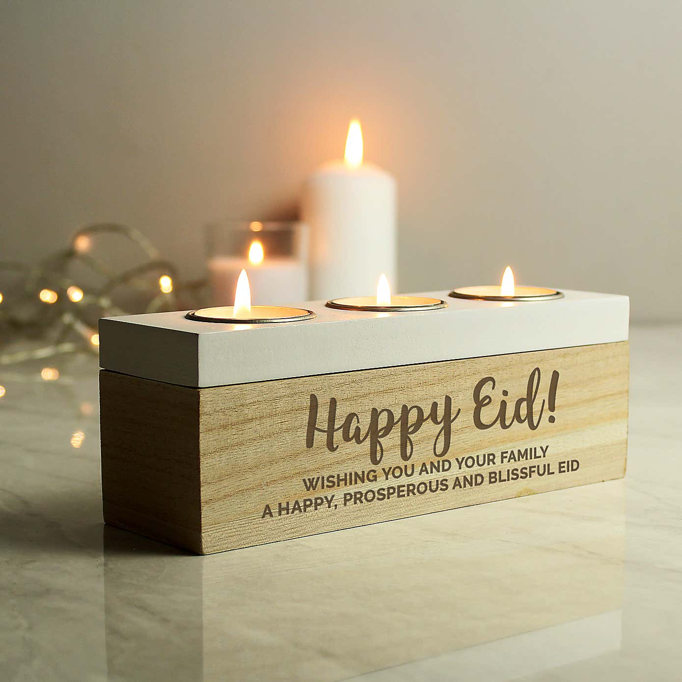 Personalised Free Text Triple Tealight Holder