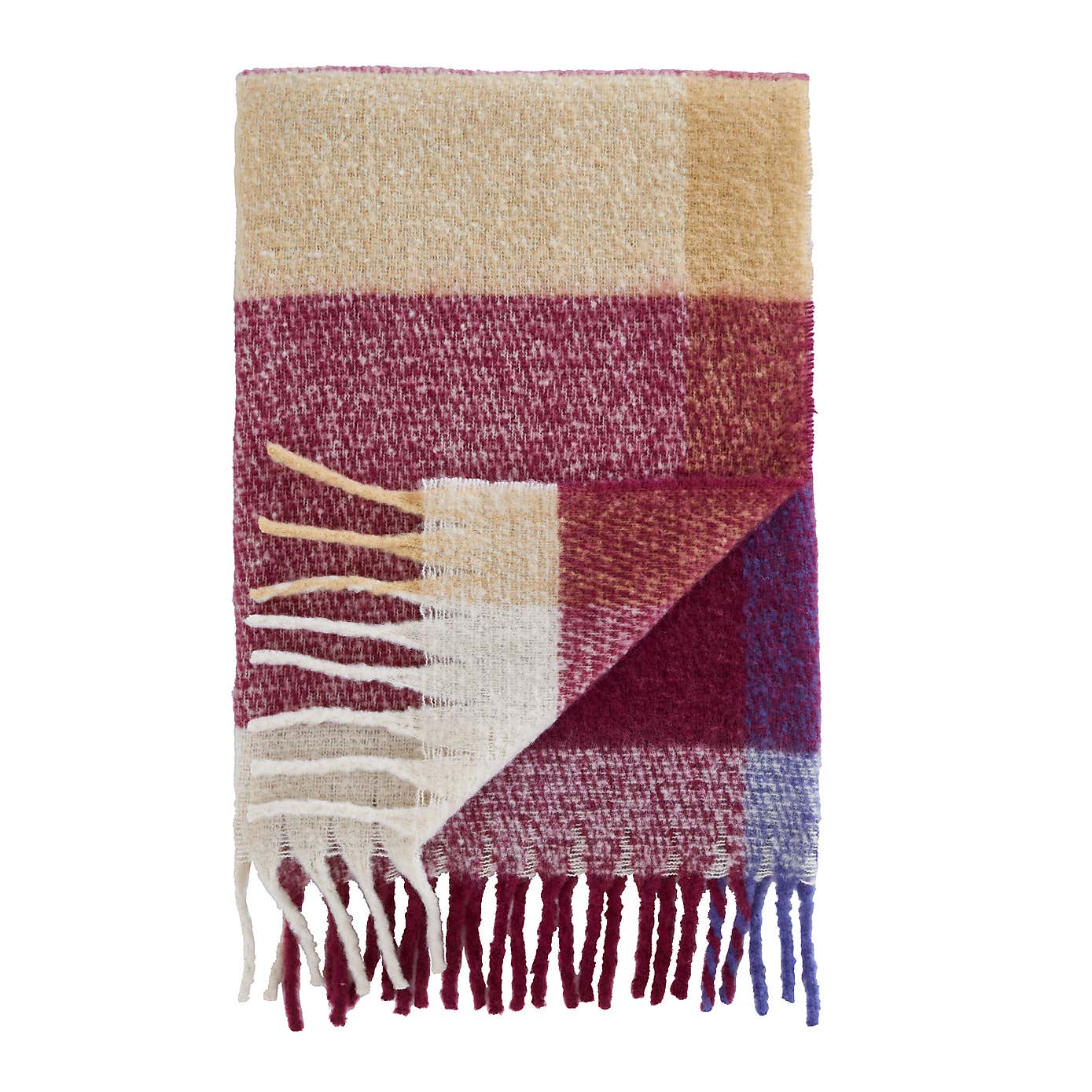 Catherine Lansfield Faux Mohair Check Throw 130cm x 170cm