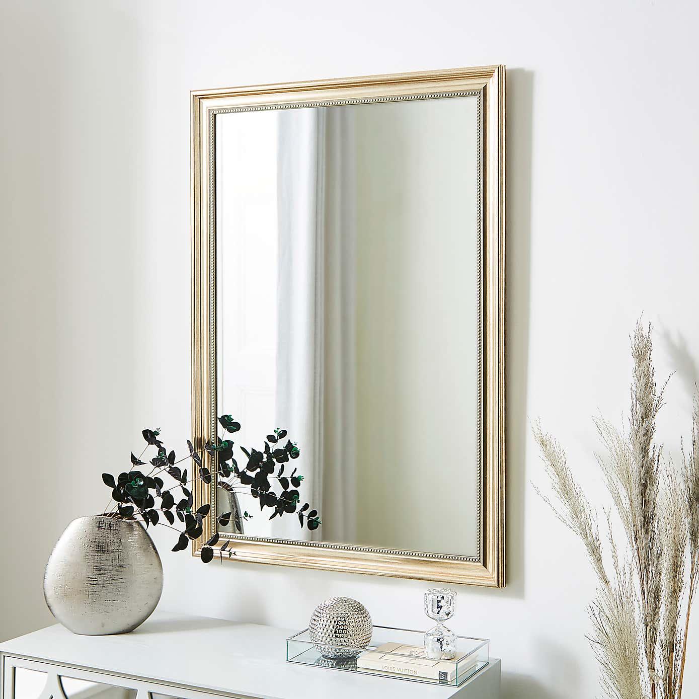 Beaded Edge Rectangle Wall Mirror