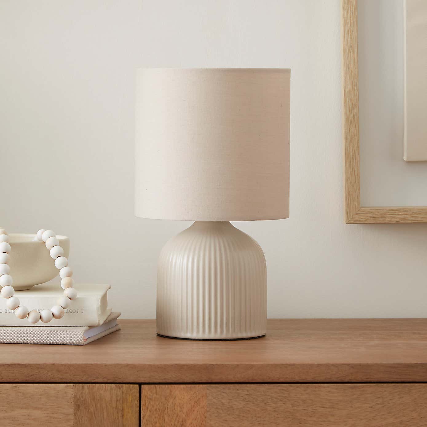 Hebe Ribbed Ceramic Table Lamp