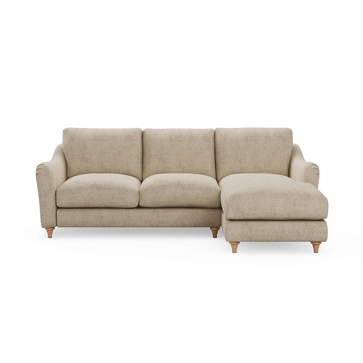 Hattie Tonal Plush Chenille Corner Chaise Sofa