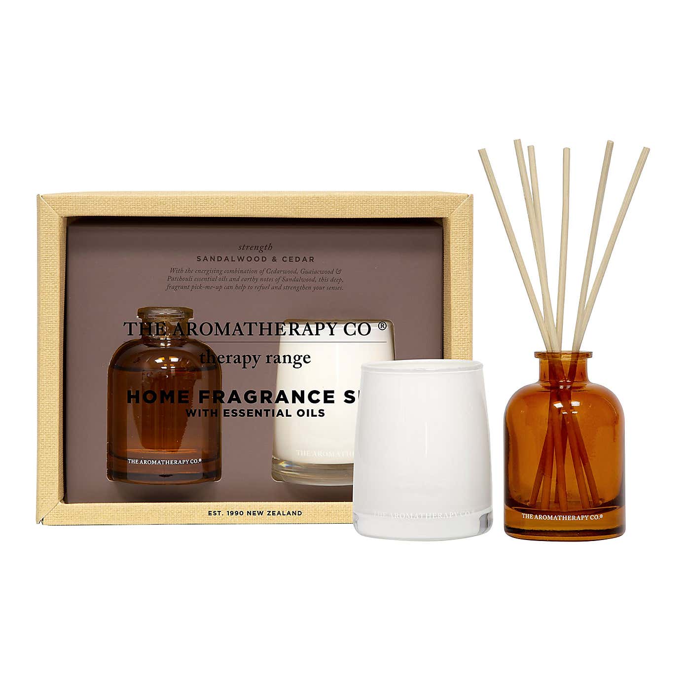 Aromatherapy Co Sandalwood Candle and Diffuser Therapy Set