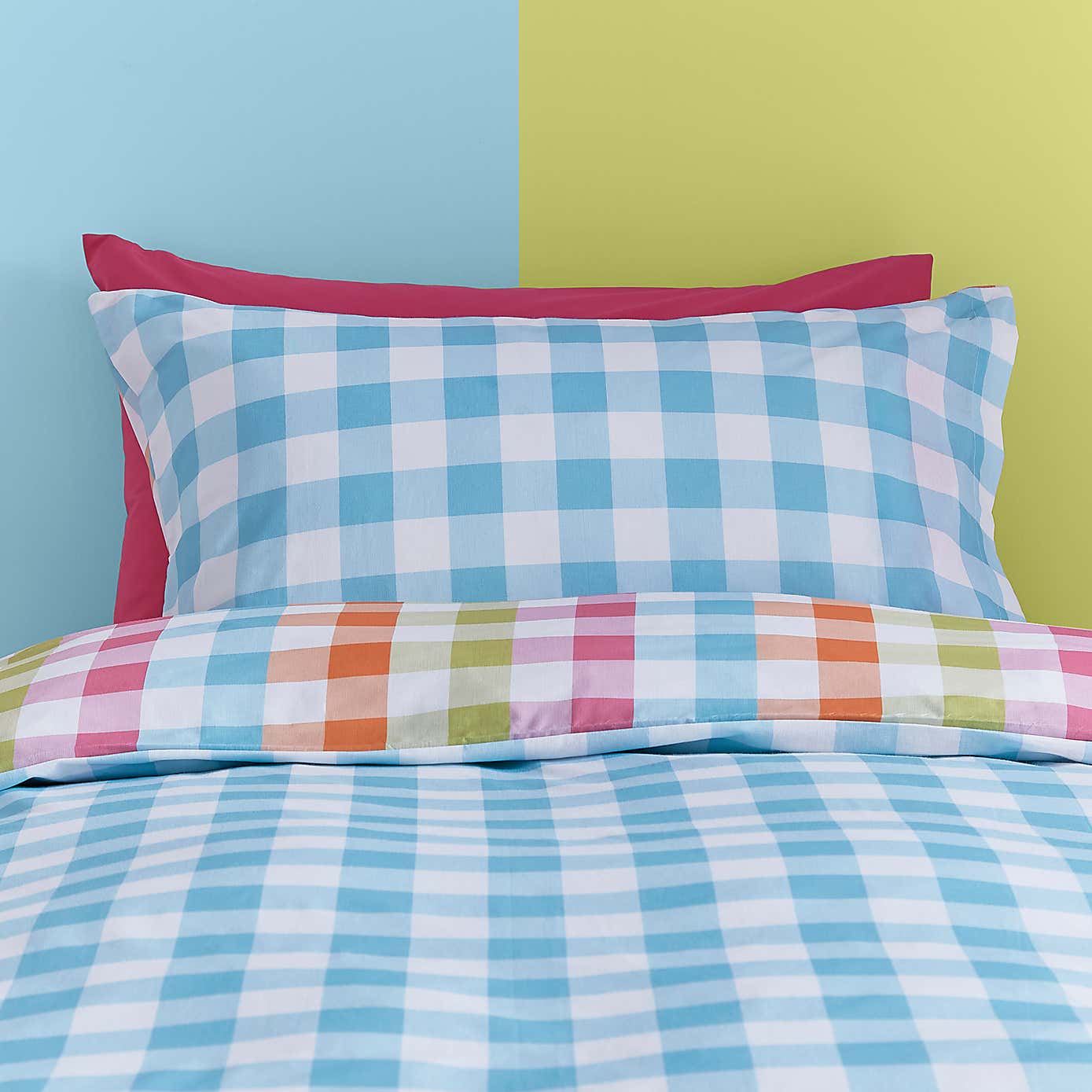 Rainbow Gingham Duvet Cover Set