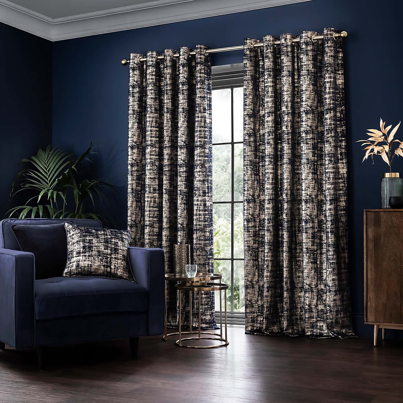 Romano Velour Eyelet Curtains