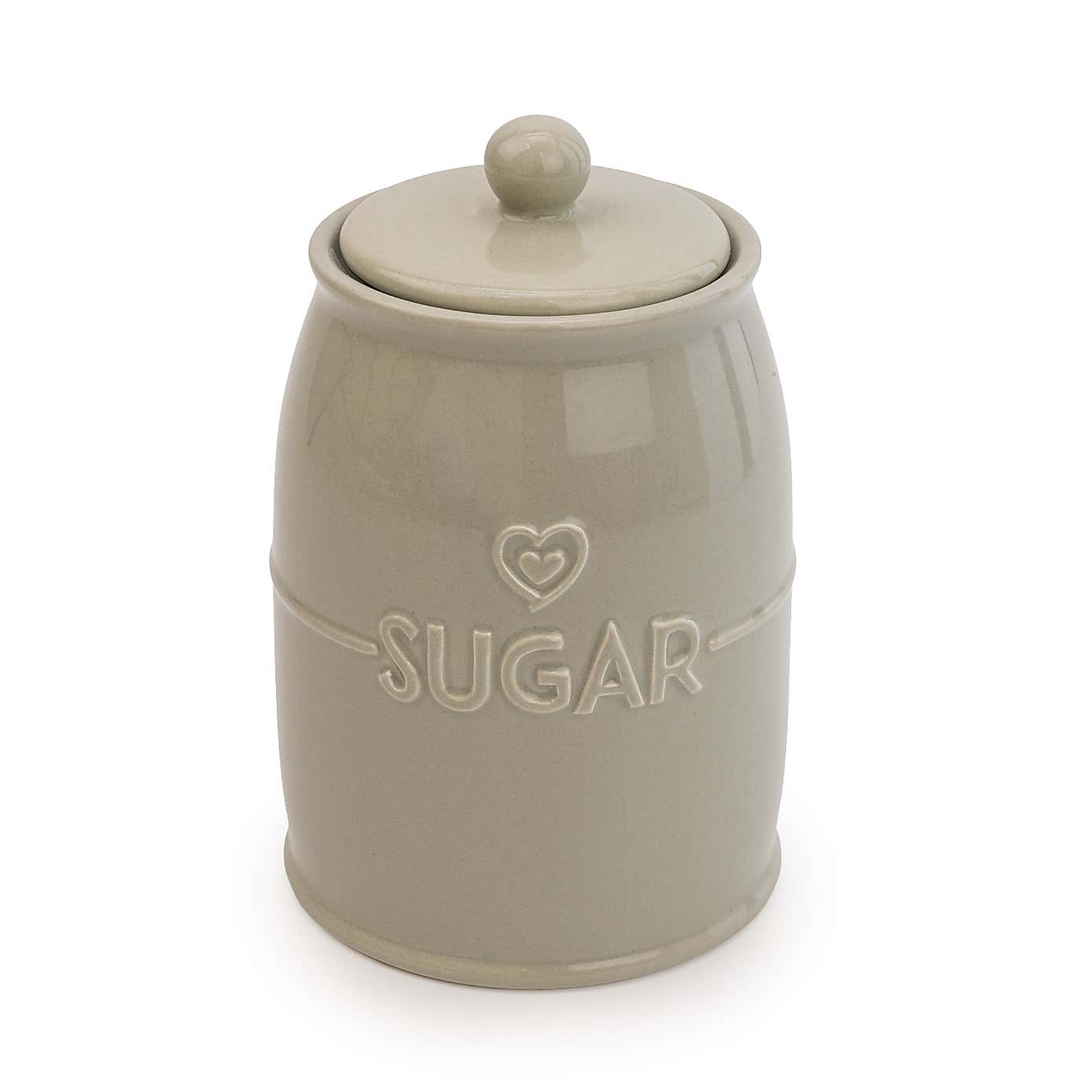 White Hearts Tea Canister