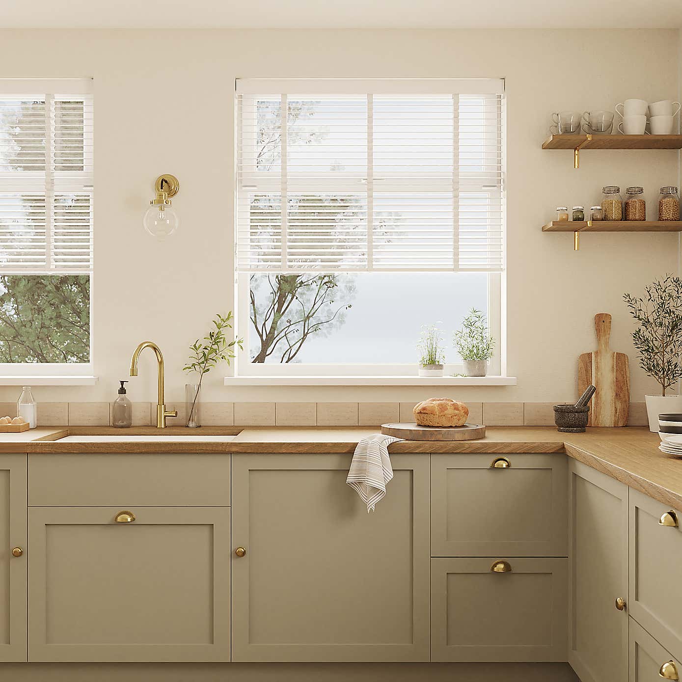 White 63mm Hardwood Shutter Effect Venetian Blind