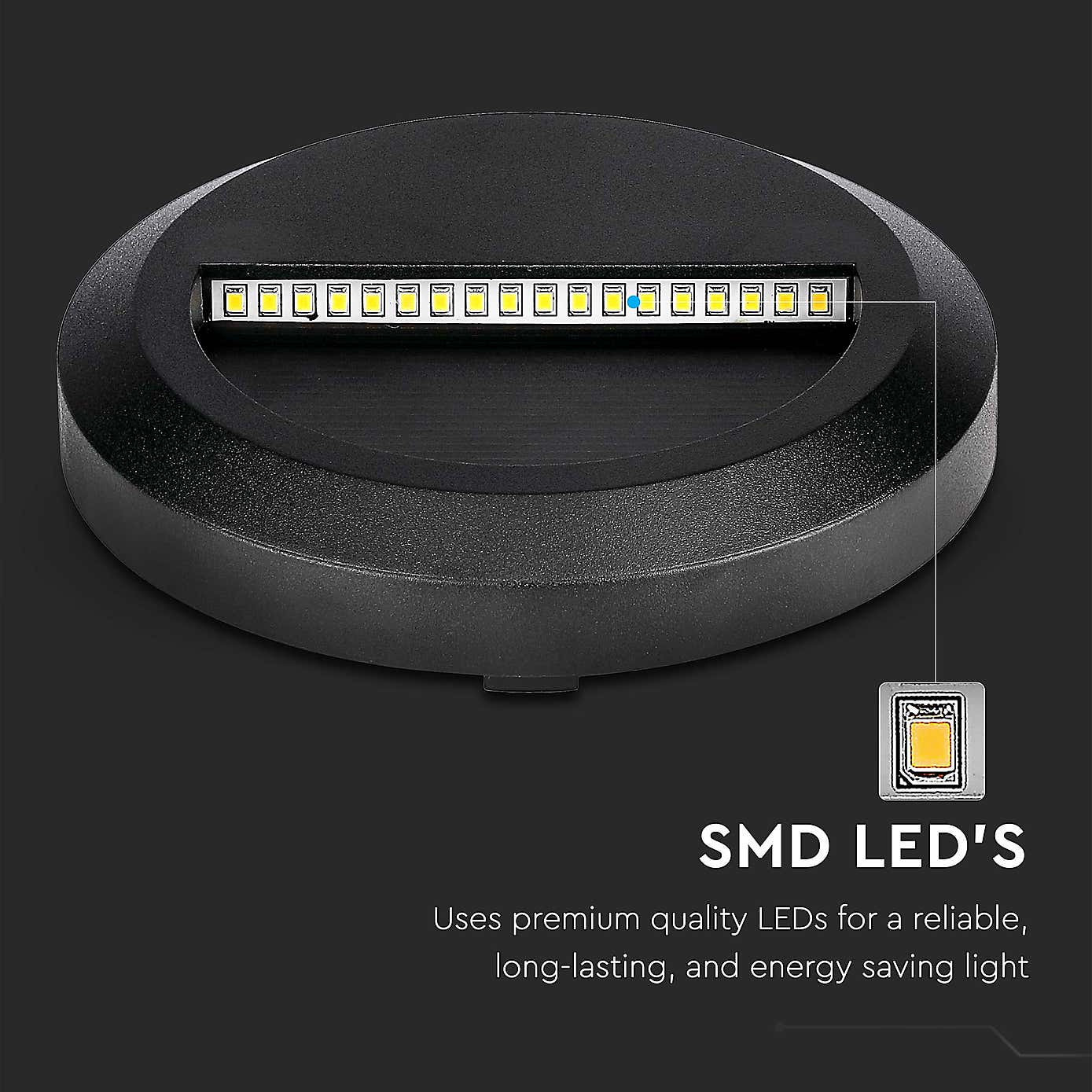 Set of 4 V-TAC 2W Indoor Outdoor Round Step Lights