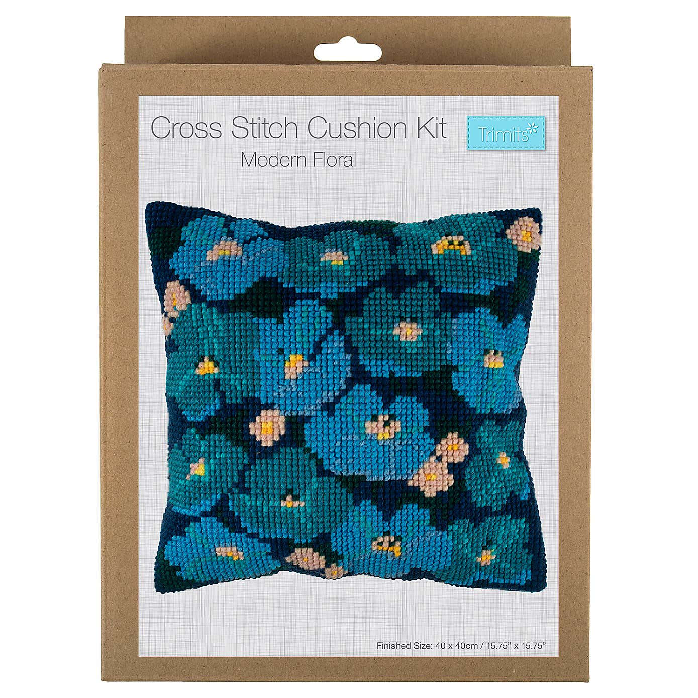 Cross Stitch Kit Cushion Modern Floral