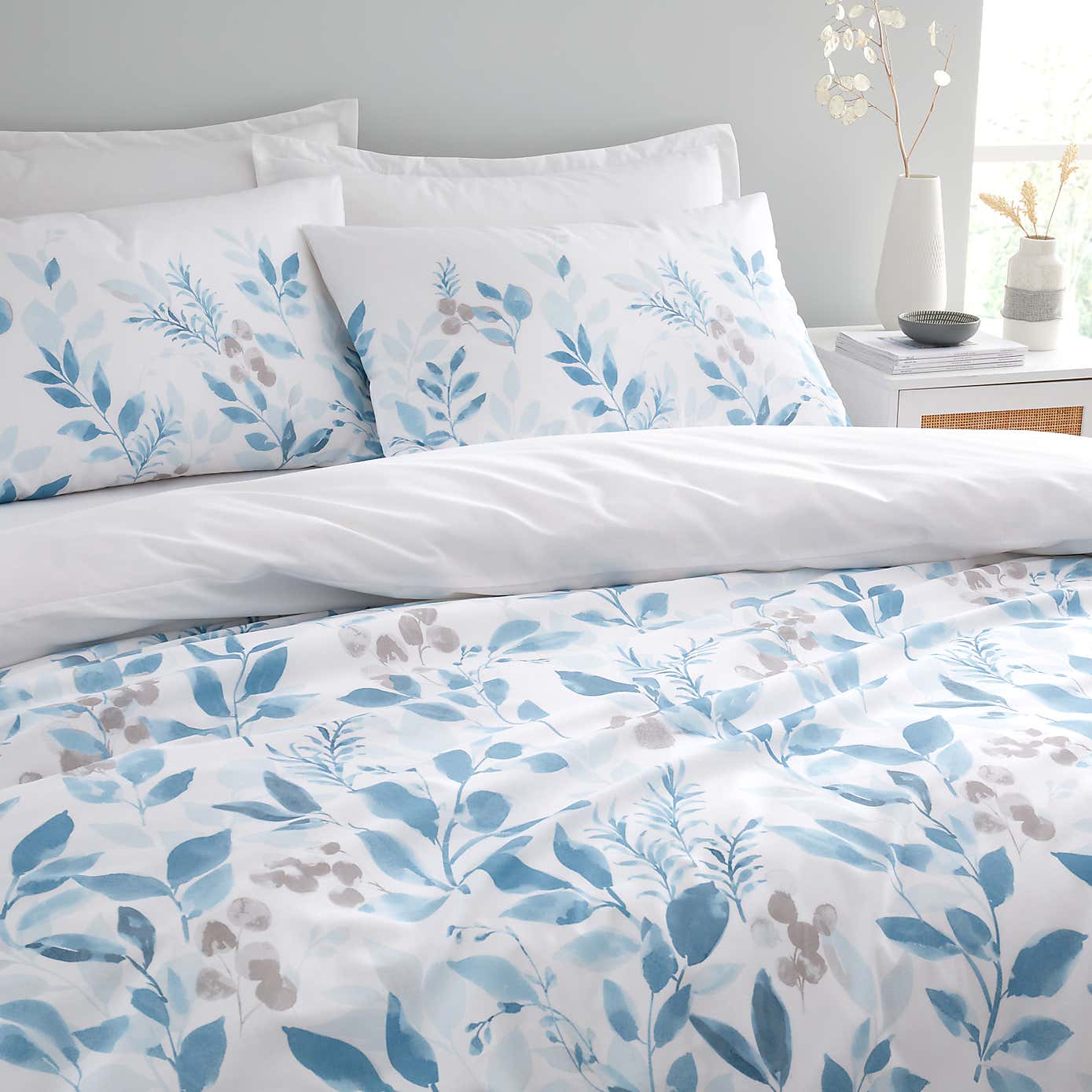 Abeny Leaves Cotton TENCEL™ Duvet Cover & Pillowcase Set