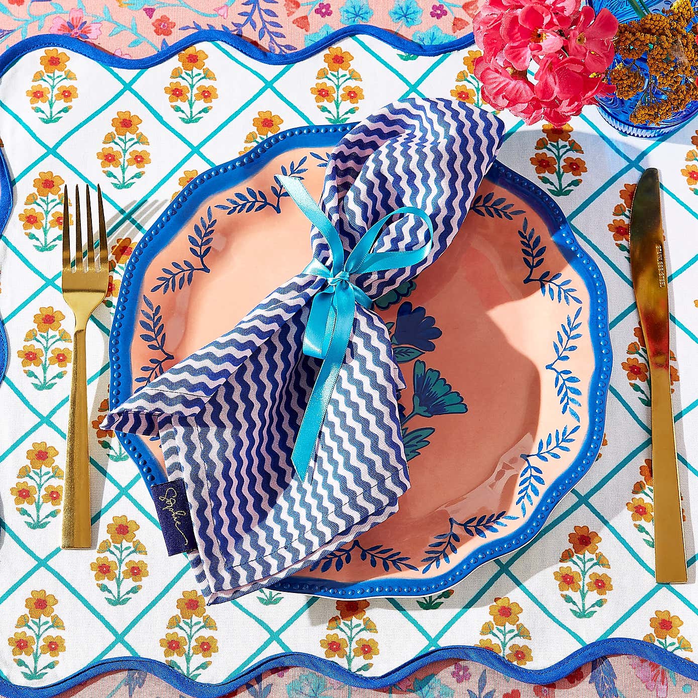 Sophie Robinson Set of 4 Mix Printed Napkins