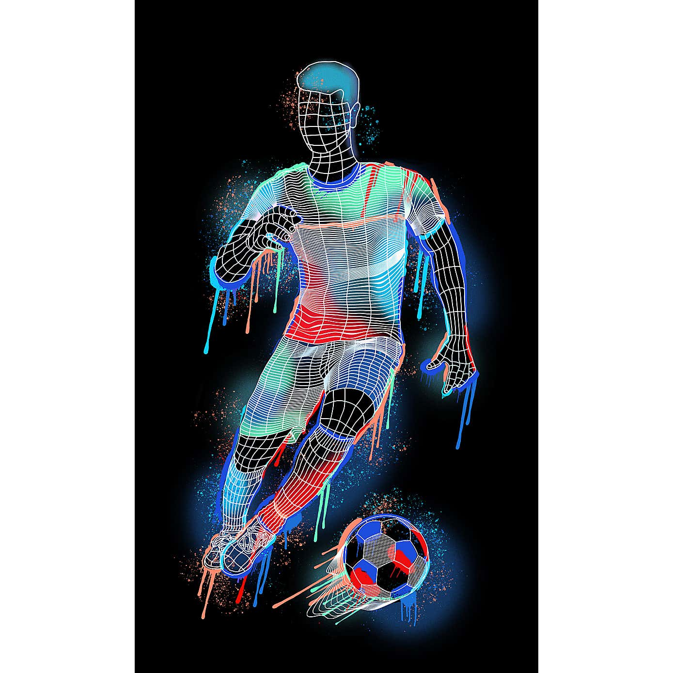 Boy Footballer Wall Mural