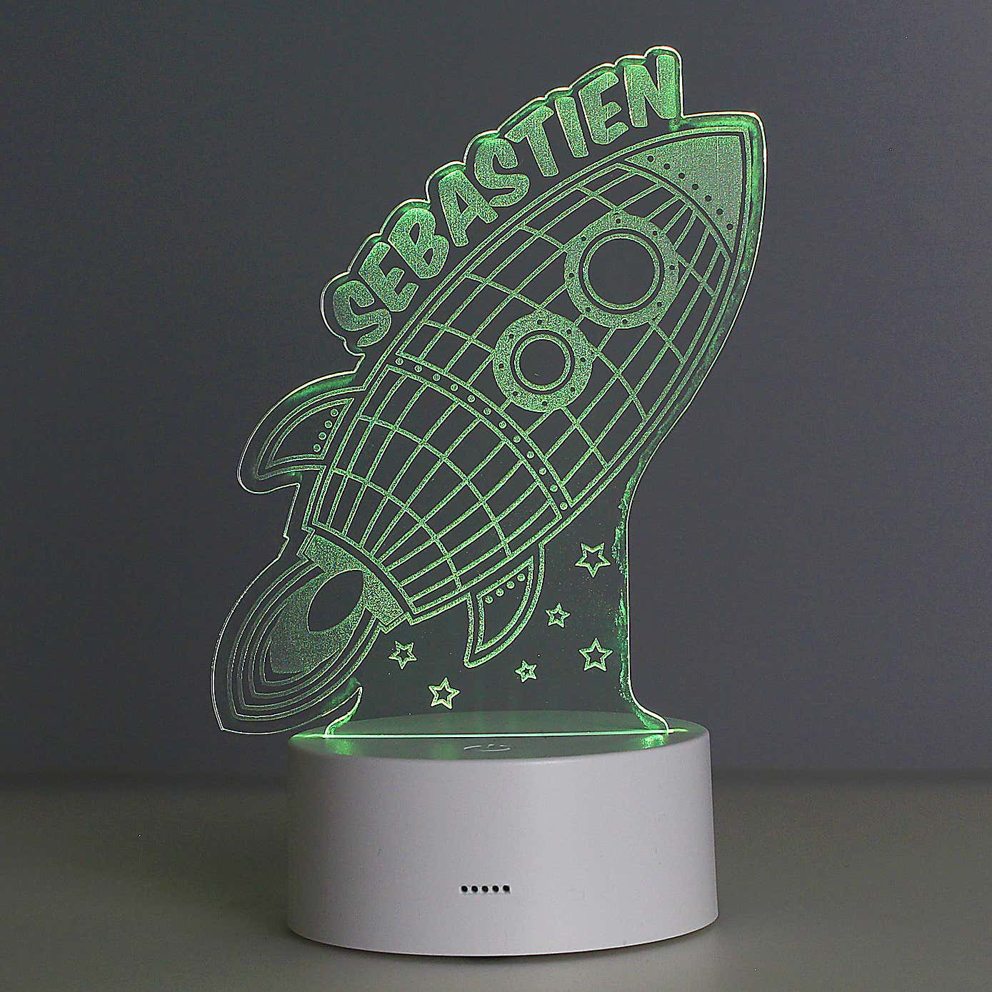 Personalised Space Rocket Colour Changing Night LED Light